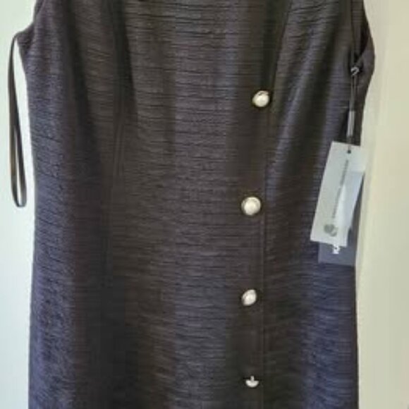 Karl Lagerfeld Paris Black Dress with Pearl Buttons - Size 6 - Picture 1 of 3